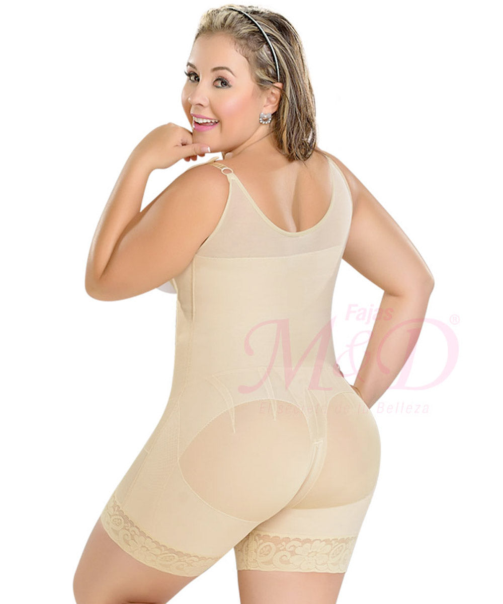 Short girdle with covered back F0068 by Fajas M&D® –