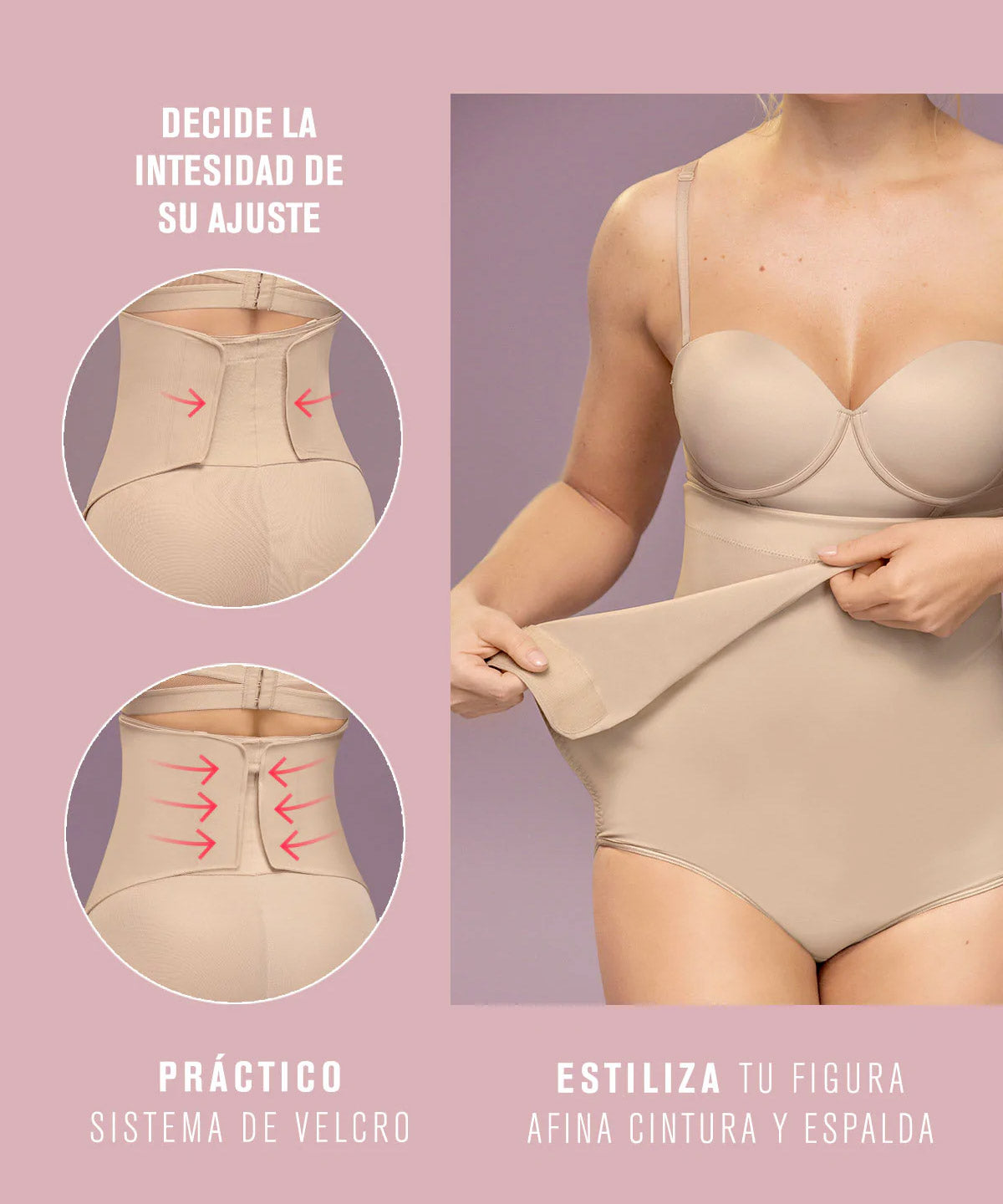 Panty faja postparto y postquirúrgico con laterales en velcro de